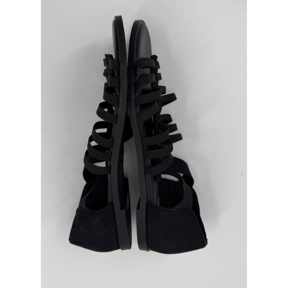 Eileen Fisher Rato Black Strappy Open Toe Flat Sandals Size 7 - Picture 2 of 7